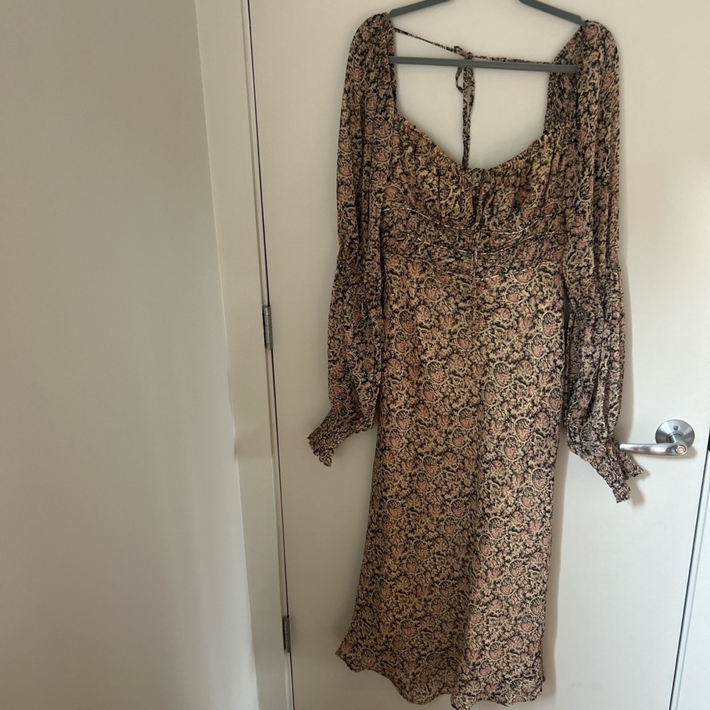 Free People tan dress long sleeved